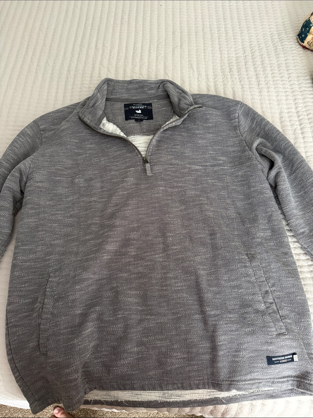 Southern Marsh Men's Heather Gray Half-Zip Pullover Sweater